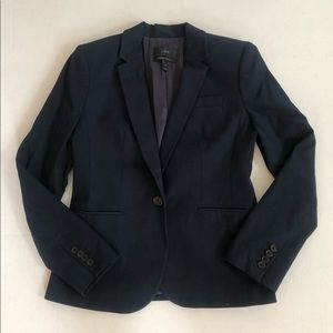 J. Crew Navy Blue Stretch Cotton Blazer